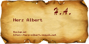 Herz Albert névjegykártya