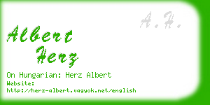 albert herz business card